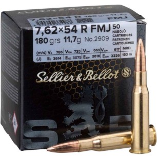 SELLIER & BELLOT 7.62X54 R FMJ 11.7GR X50