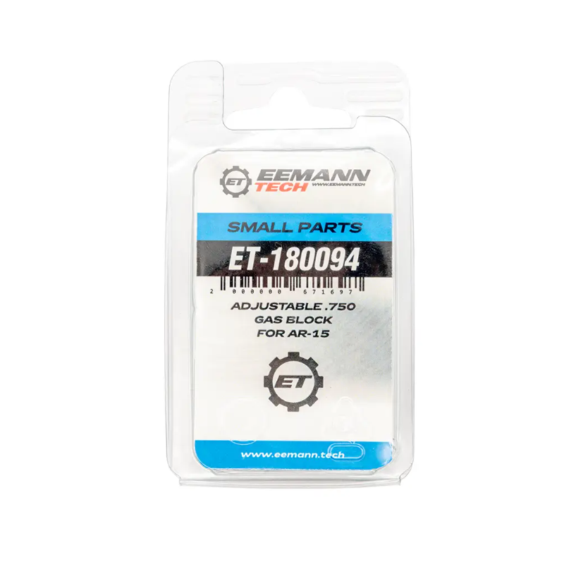 EEMANN TECH ADJUSTABLE .750 GAS BLOCK FOR AR-15