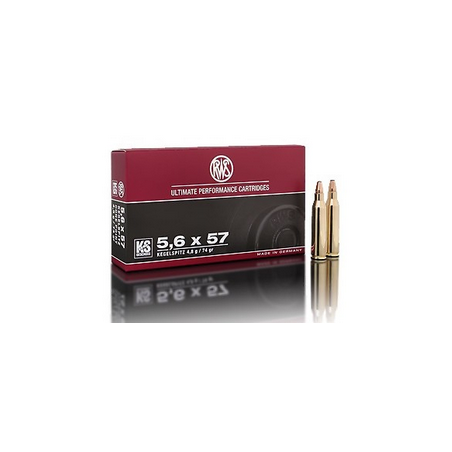 CARTOUCHES RWS 5.6X57 KS 4.8 G 74 GR