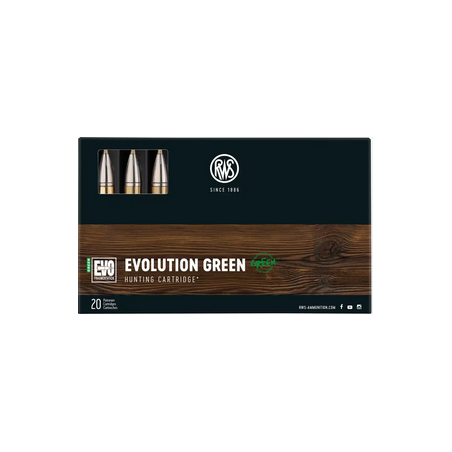 CARTOUCHES RWS 9,3X62 EVO GREEN 11,9G