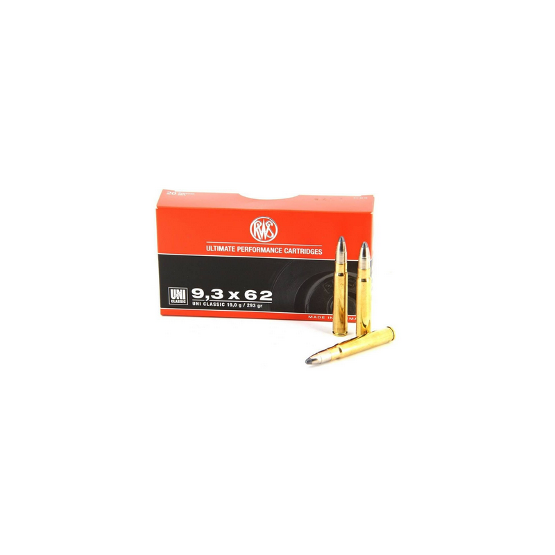 CARTOUCHES RWS UNI CLASSIC 9.3X62 293GR 19G CARTOUCHES RWS UNI CLASSIC 9.3X62 293GR 19G