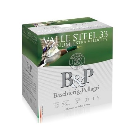 CARTOUCHES VALLE STEEL 33 CAL 12/76 33G P3