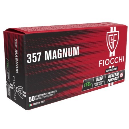 FIOCCHI 357 MAGNUM SJSP 158GR X 50