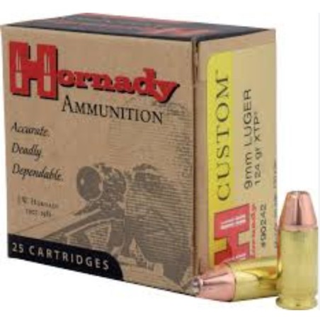HORNADY CARTOUCHES 124GR JHP/XTP X 25