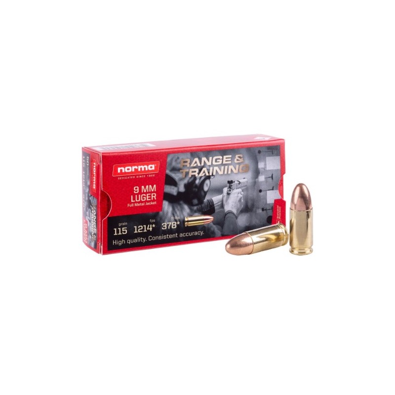 CARTOUCHE NORMA 9X19 115GR XX 50 CARTOUCHE NORMA 9X19 115GR XX 50