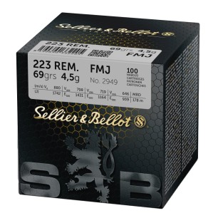 CARTOUCHES SB 223 REM FMJ 69GR VRAC x100