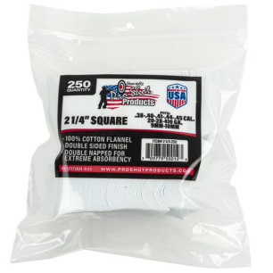 PRO-SHOT PRODUCTS PATCH 100% COTTON FLANNEL .38, 9MM...