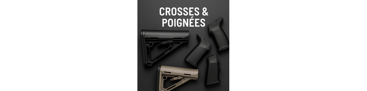 Crosses & Poignées – Ergonomie & Précision pour Armes à Feu
